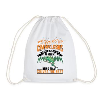 Chameleon Gift Chameleon - Drawstring Bag - white - Front
