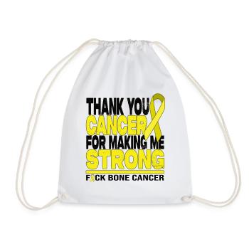 Thank You Cancer For Making Me Strong - F* Cancer - Drawstring Bag - white - Front