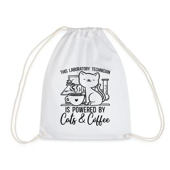 Laboratory Technician Cat Profession Coffee Gift Idea - Drawstring Bag - white - Front