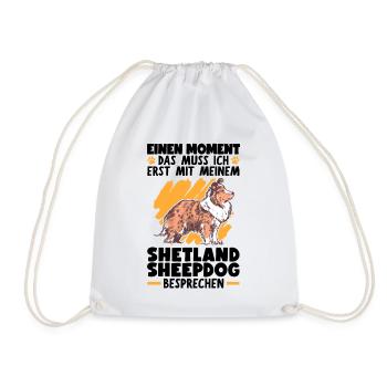 Mit meinem Shetland Sheepdog besprechen - Turnbeutel - Weiß - Vorne