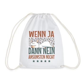 Süßes Lama Lustige Sprüche Langschläfer Faulenzer - Turnbeutel - Weiß - Vorne