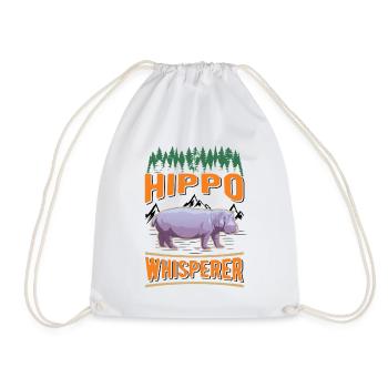 Hippo Whisperer Hippo Hippo Hippo - Drawstring Bag - white - Front