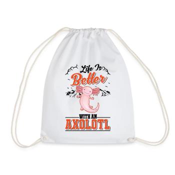 La vie est meilleure avec un Axolotl Schwanzlurch - Sac de sport léger - blanc - Devant