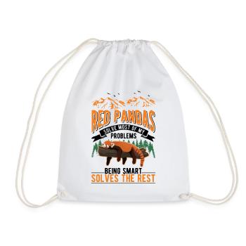 Red Panda Gift Cat Bear - Drawstring Bag - white - Front