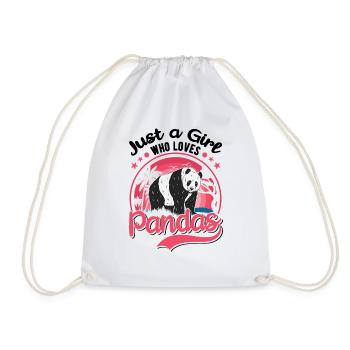 Just a Girl Who loves Pandas Girls - Drawstring Bag - white - Front