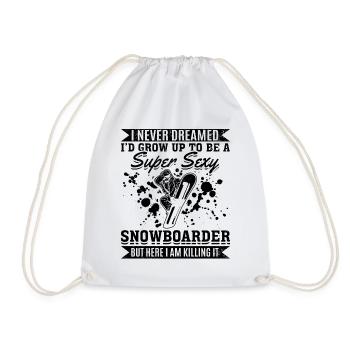 Snowboarden Snowboard Super Sexy Snowboarder - Turnbeutel - Weiß - Vorne