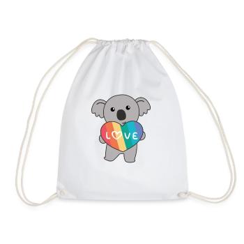 Regenbogen Herzen Pride LGBTQ süße tiere Koala - Turnbeutel - Weiß - Vorne