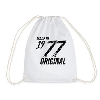 Made In 1977 Year of birth 1977 Birthday Women - Drawstring Bag - white - Front