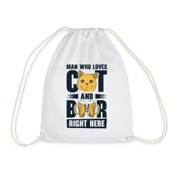 L’homme, les chats et la consommation de bière - Sac de sport léger - blanc - Devant
