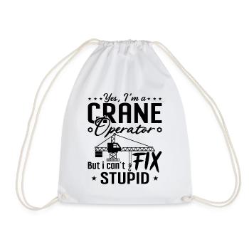 Crane Operator Construction Worker Profession Crane Gift Idea - Drawstring Bag - white - Front