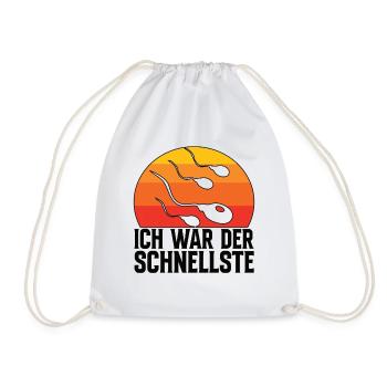 Ich War Der Schnellste - Sperma Samen Lustig - Turnbeutel - Weiß - Vorne