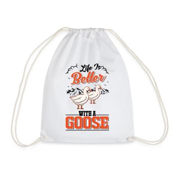 Life is better with a Goose Goose Breeder Goose - Drawstring Bag - white - Front