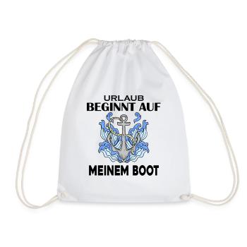 Motorboot Kapitän Urlaub Spruch Geschenk - Turnbeutel - Weiß - Vorne
