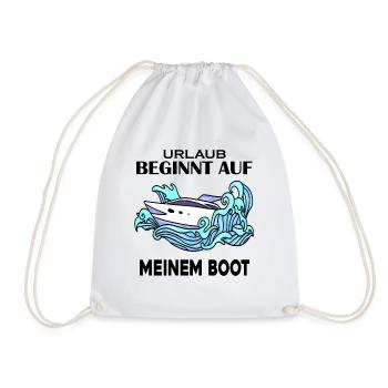Urlaub Motorboot Kapitän Bootsführerschein - Turnbeutel - Weiß - Vorne