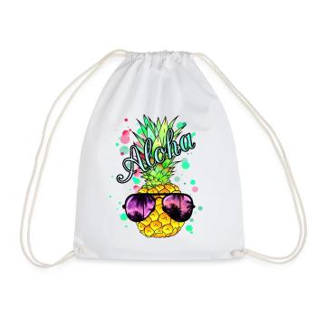 Ananas Aloha avec lunettes de soleil - Sac de sport léger - blanc - Devant
