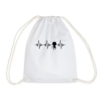Jellyfish Heartbeat - Drawstring Bag - white - Front