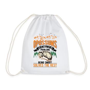 Opossum Gift Possum Pouch Rat - Drawstring Bag - white - Front