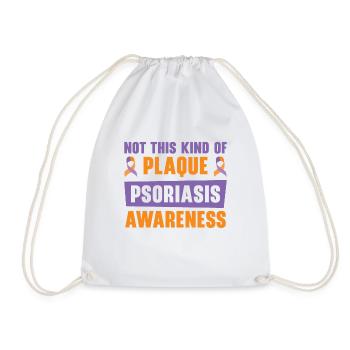 Psoriasis Warrior Plaque Lavendel Orange Ribbon - Turnbeutel - Weiß - Vorne