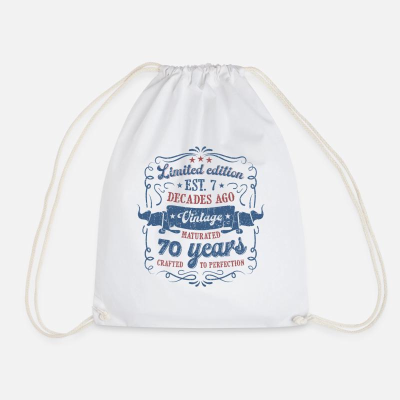 Vintage Legendary - Aged perfectly 70th birthday - Drawstring Bag - white