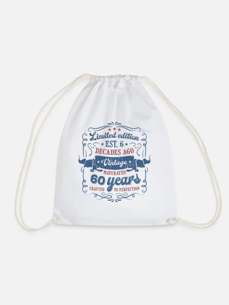 Vintage Legendary - Aged perfectly 60th birthday - Drawstring Bag - white