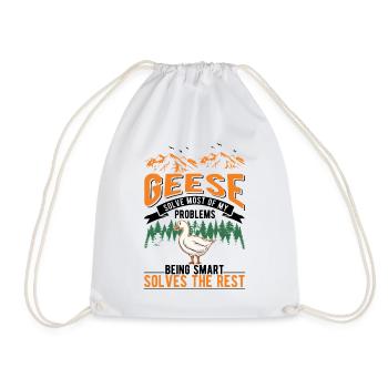 Geese Gift Goose lovers Goose breeders - Drawstring Bag - white - Front