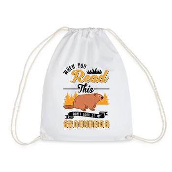 Murmeltier Groundhog Marmot Waldmurmeltier - Drawstring Bag - white - Front