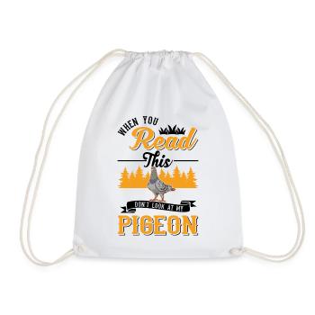 Pigeon Gift Pigeon Fancier Carrier Pigeon - Drawstring Bag - white - Front