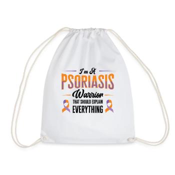 Psoriasis Guerrier Lavande Orange Ruban Sensibilisation - Sac de sport léger - blanc - Devant