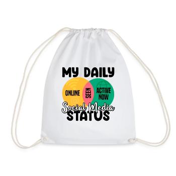 My Daily Social Media Status Venn Diagram Shirt - Drawstring Bag - white - Front