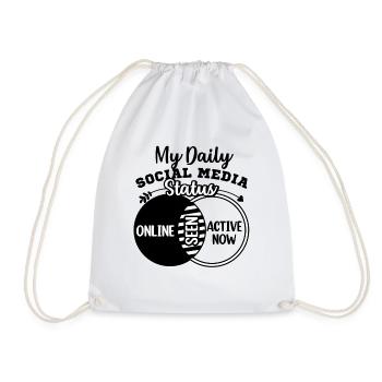 My Daily Social Media Status Venn Diagram Shirt - Drawstring Bag - white - Front