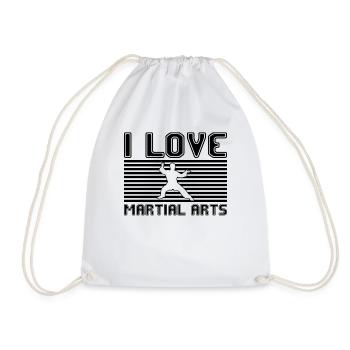 I love martial arts - Drawstring Bag - white - Front