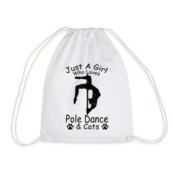 Nur ein Mädchen, das Pole Dance & Katzen Pole - Turnbeutel - Weiß - Vorne