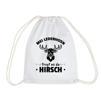 Meine Lederhosn trogt no da Hirsch - Turnbeutel - Weiß - Vorne