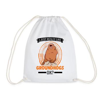 J’aime beaucoup Marmotte Marmotte Murmeltier - Sac de sport léger - blanc - Devant