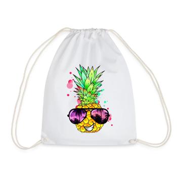 Ananas cool bunt spritzig - Turnbeutel - Weiß - Vorne