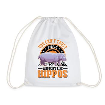Hippo Lover Hippo Hippo Hippo - Drawstring Bag - white - Front