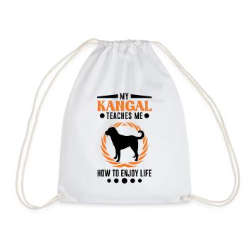 My Kangal teaches me how to enjoy life Kangal - Drawstring Bag - white - Front