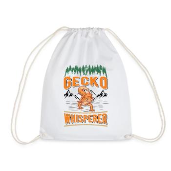 Gecko Whisperer Gecko Whisperer Leopard Gecko - Drawstring Bag - white - Front