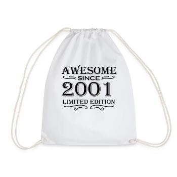 2001 - Born 2001 - Fantastic since 2001 - Drawstring Bag - white - Front
