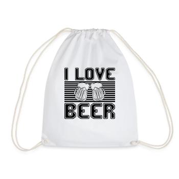 I love beer - Drawstring Bag - white - Front