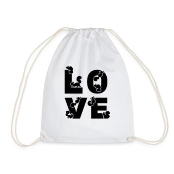 LOVE Squirrel Cute Squirrel Lover - Drawstring Bag - white - Front