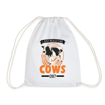 J’aime vraiment Cows Cattle Breeder Cow - Sac de sport léger - blanc - Devant