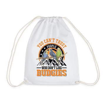 Budgie Gift Welli Cockatiel - Drawstring Bag - white - Front