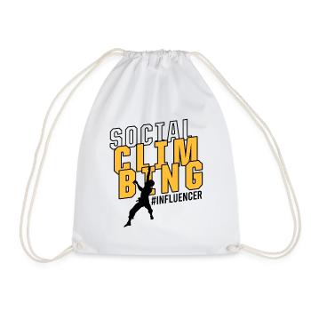 Social Media Influencer Social Climbing Meme - Drawstring Bag - white - Front