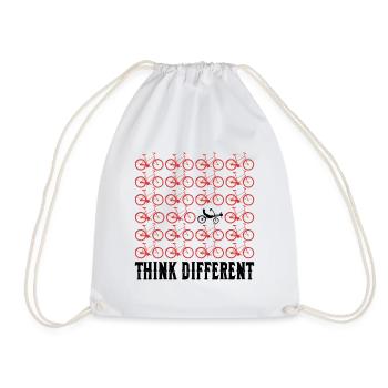 Think Different - Fahrrad Spruch - Turnbeutel - Weiß - Vorne
