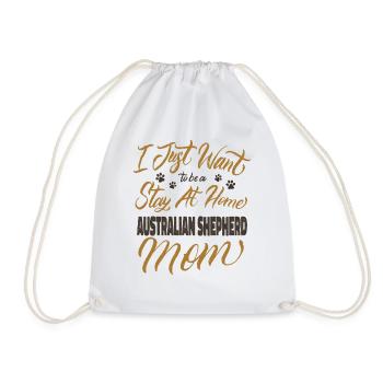 Stay At Home Australian Shepherd Mom - Drawstring Bag - white - Front