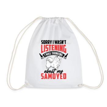 Samoyed was distracted Samoyed spitz - Drawstring Bag - white - Front