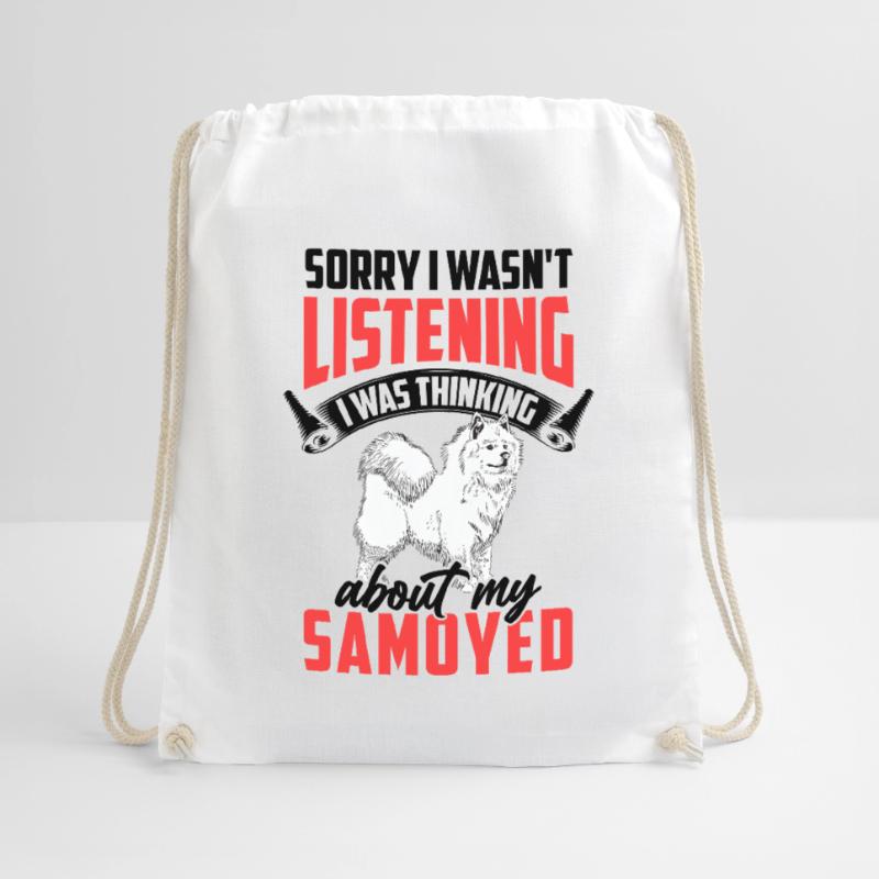 Samoyed was distracted Samoyed spitz Drawstring Bag