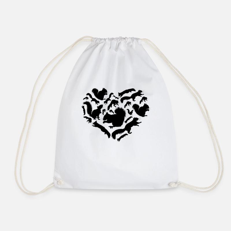 Squirrel with squirrel, sweet squirrel - Drawstring Bag - white