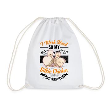 Silk Chicken Retraité Silkie Chicken Grand-père - Sac de sport léger - blanc - Devant